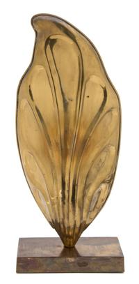 A Brass Leaf-Form Table Lamp Height 13 1/2 inches. — 20TH CENTURY