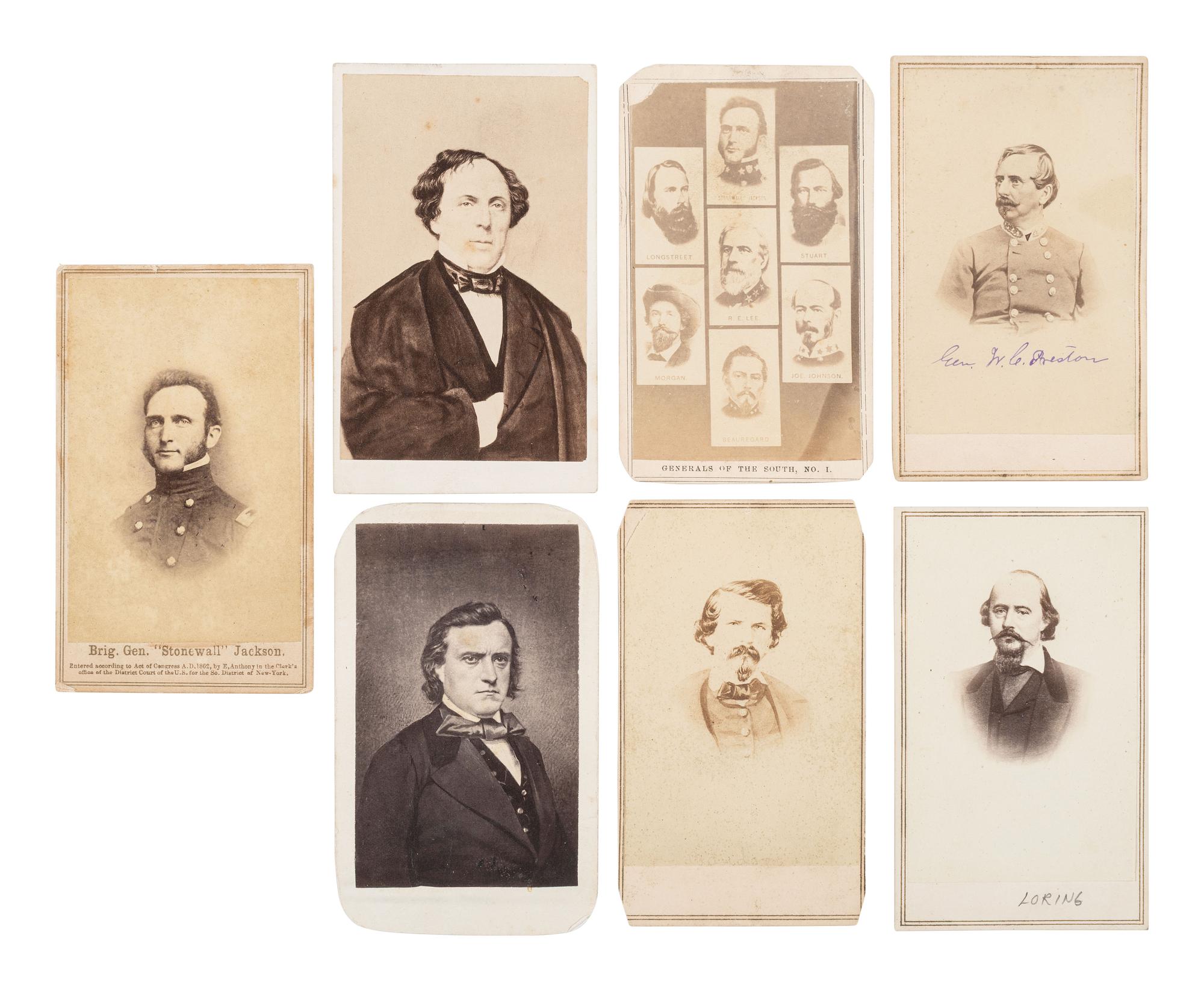 [CIVIL WAR]. A group of 15 CDVs of Confederate Generals & Rear Adm. SEMMES, incl. Generals Fitzhugh LEE, PGT BEAUREGARD, Basil DUKE, and others.