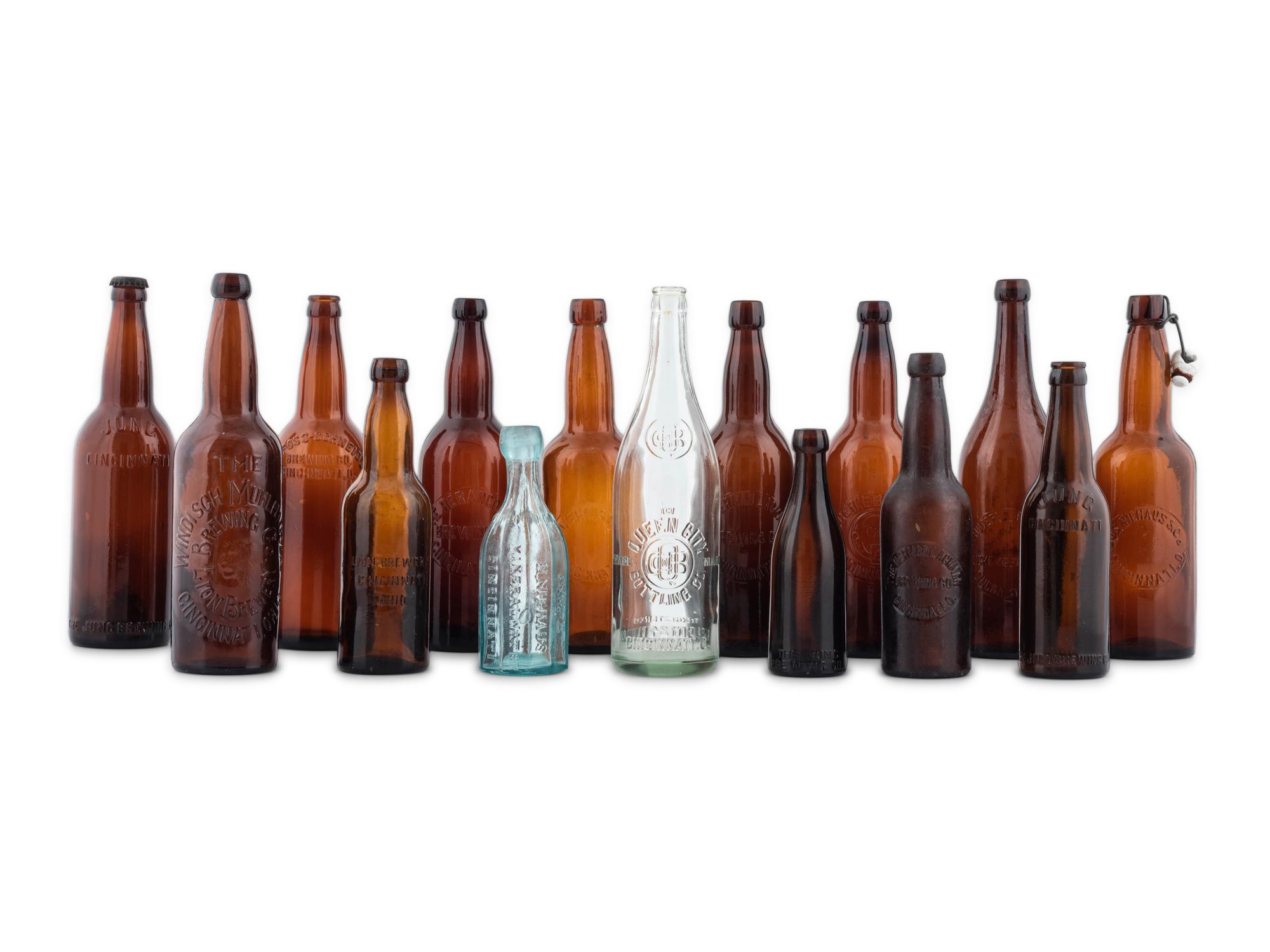 Fifteen Cincinnati Brewery and Mineral Water Bottles