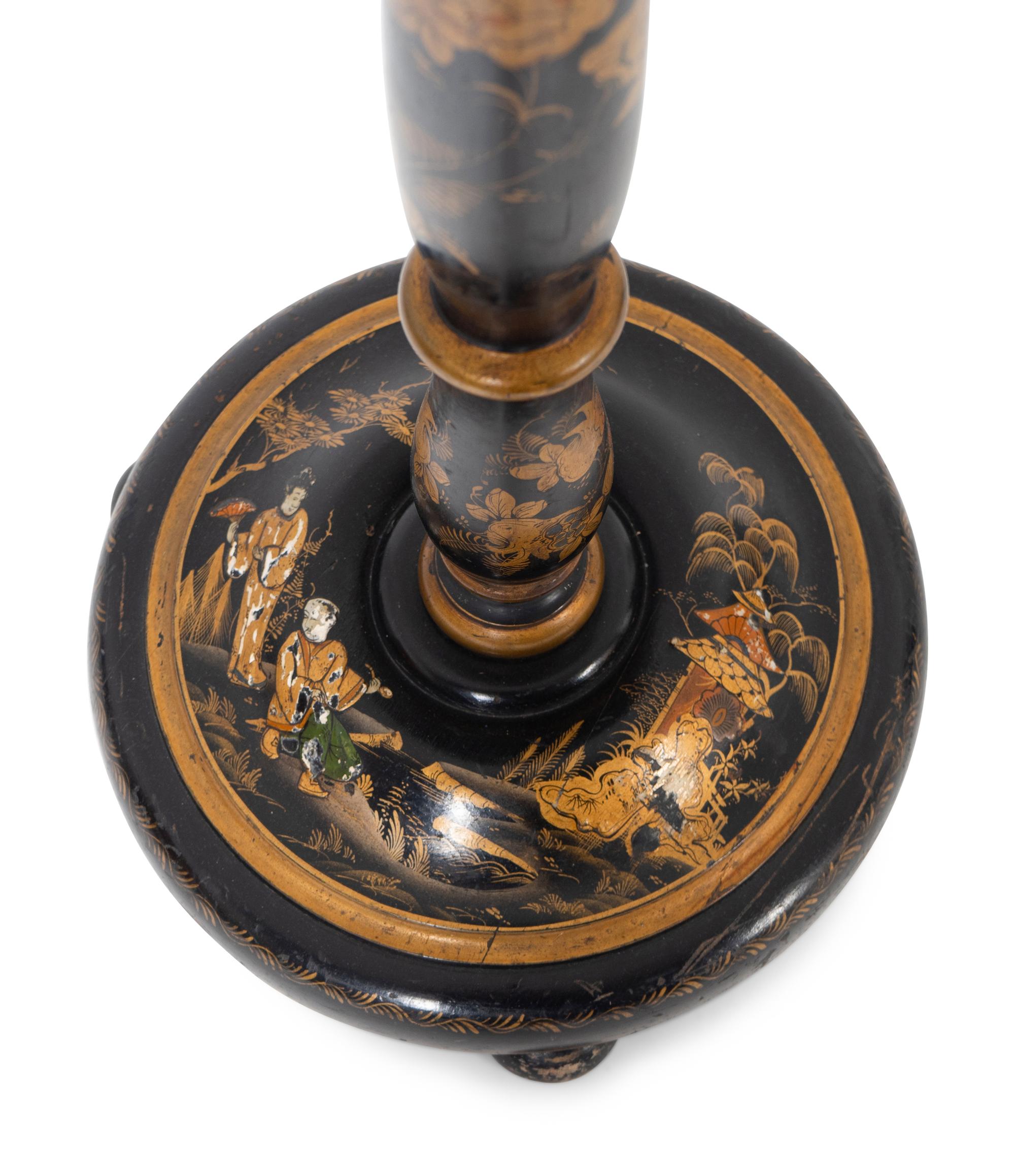 A Black Japanned Floor Lamp — LATE 20TH CENTURY