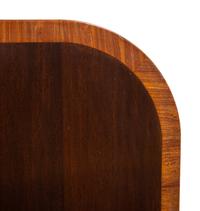 A Regency Style Satinwood Banded Mahogany Triple-Pedestal Dining Table
