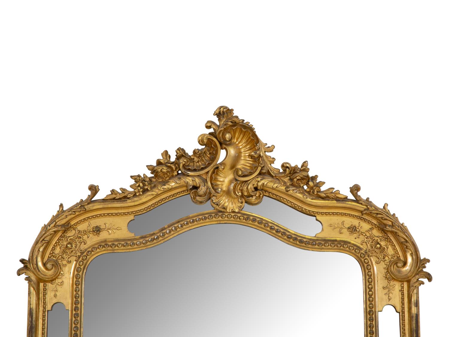 A Pair of Napoleon III Giltwood Overmantel Mirrors
