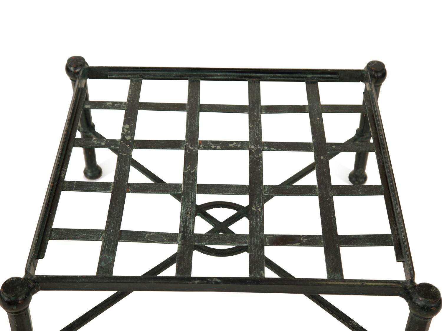 A Group of Neoclassical Style Painted Aluminum Garden Furniture — 20th Century