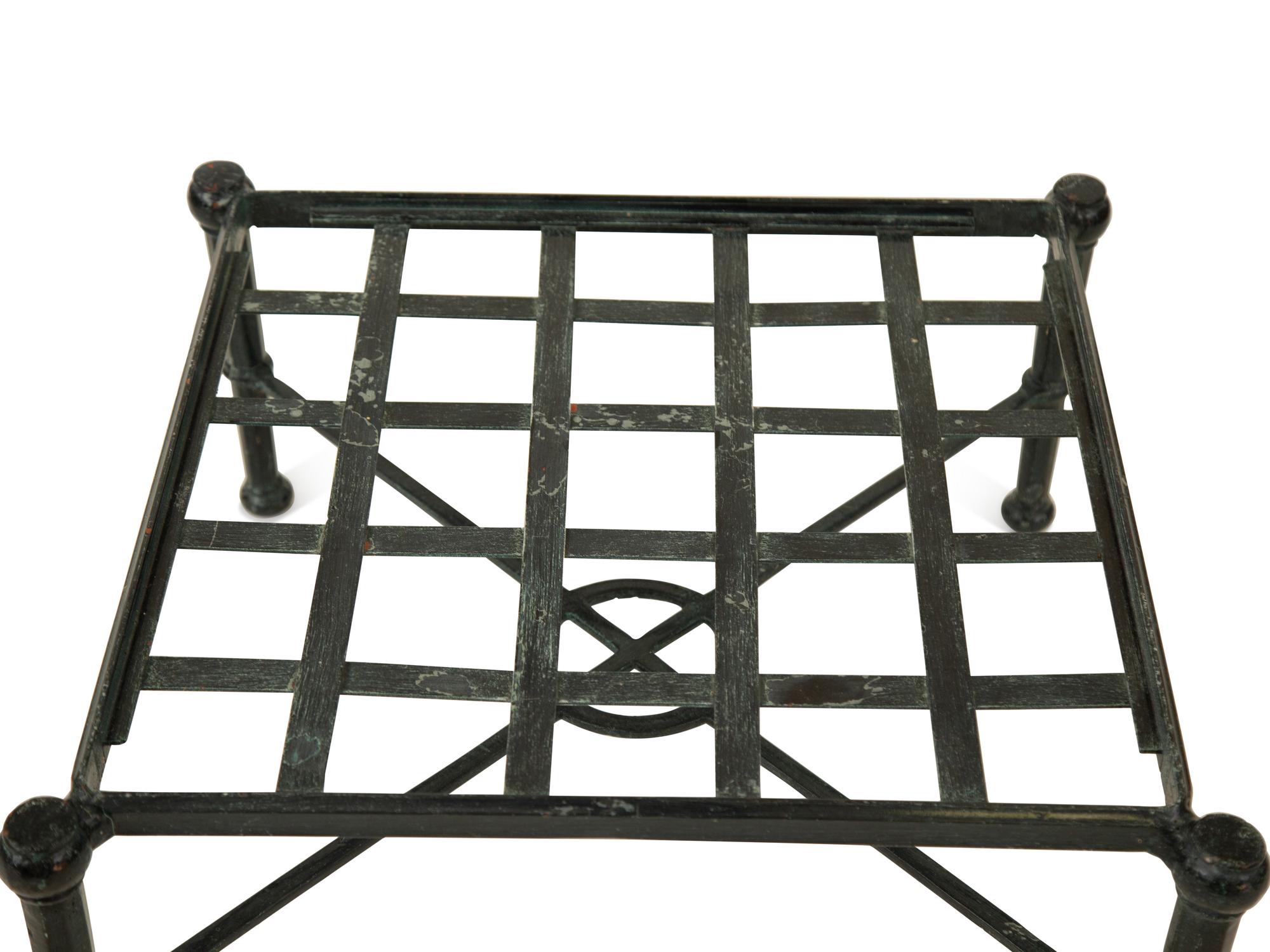 A Group of Neoclassical Style Painted Aluminum Garden Furniture — 20th Century