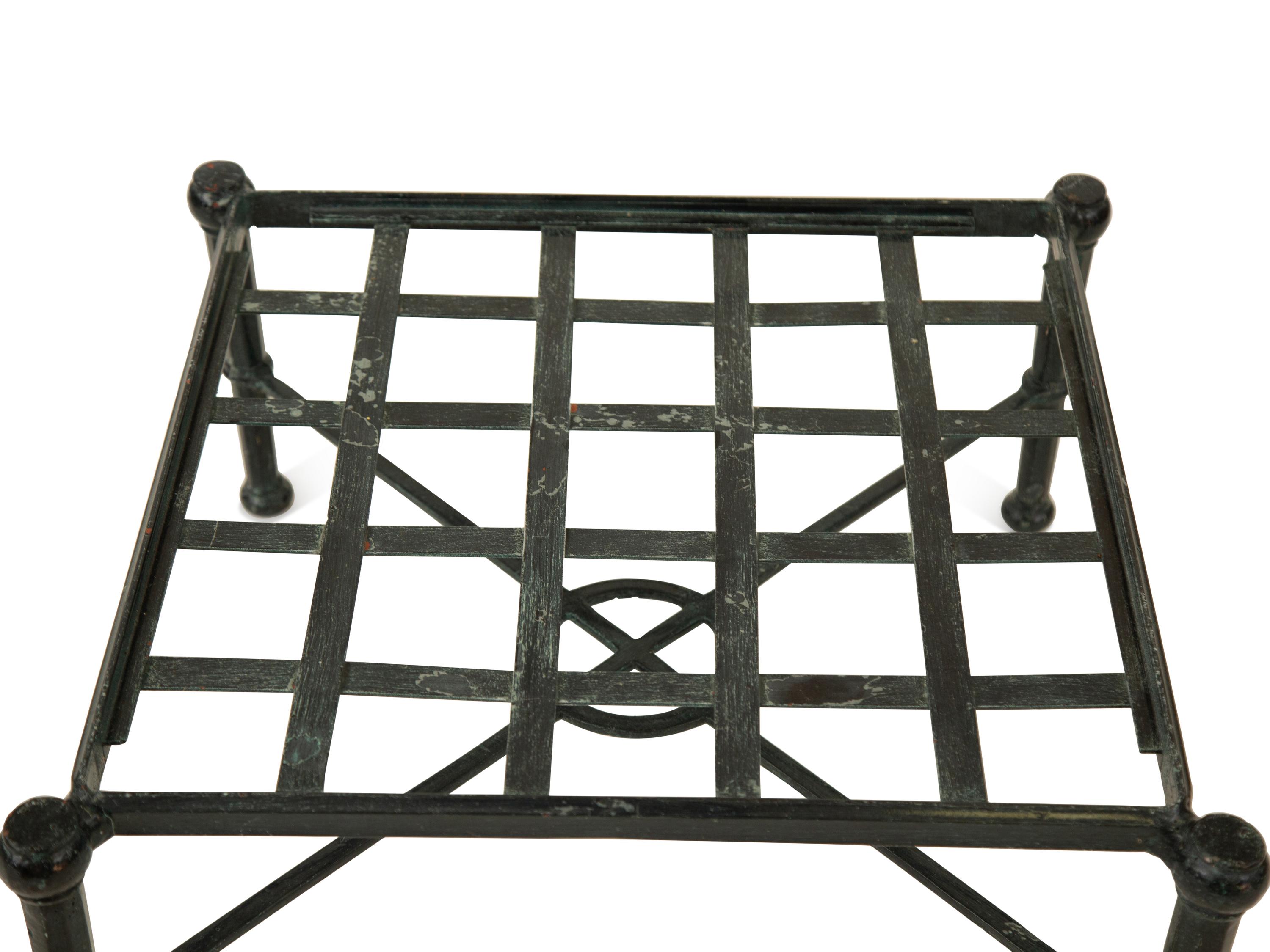 A Group of Neoclassical Style Painted Aluminum Garden Furniture — 20th Century