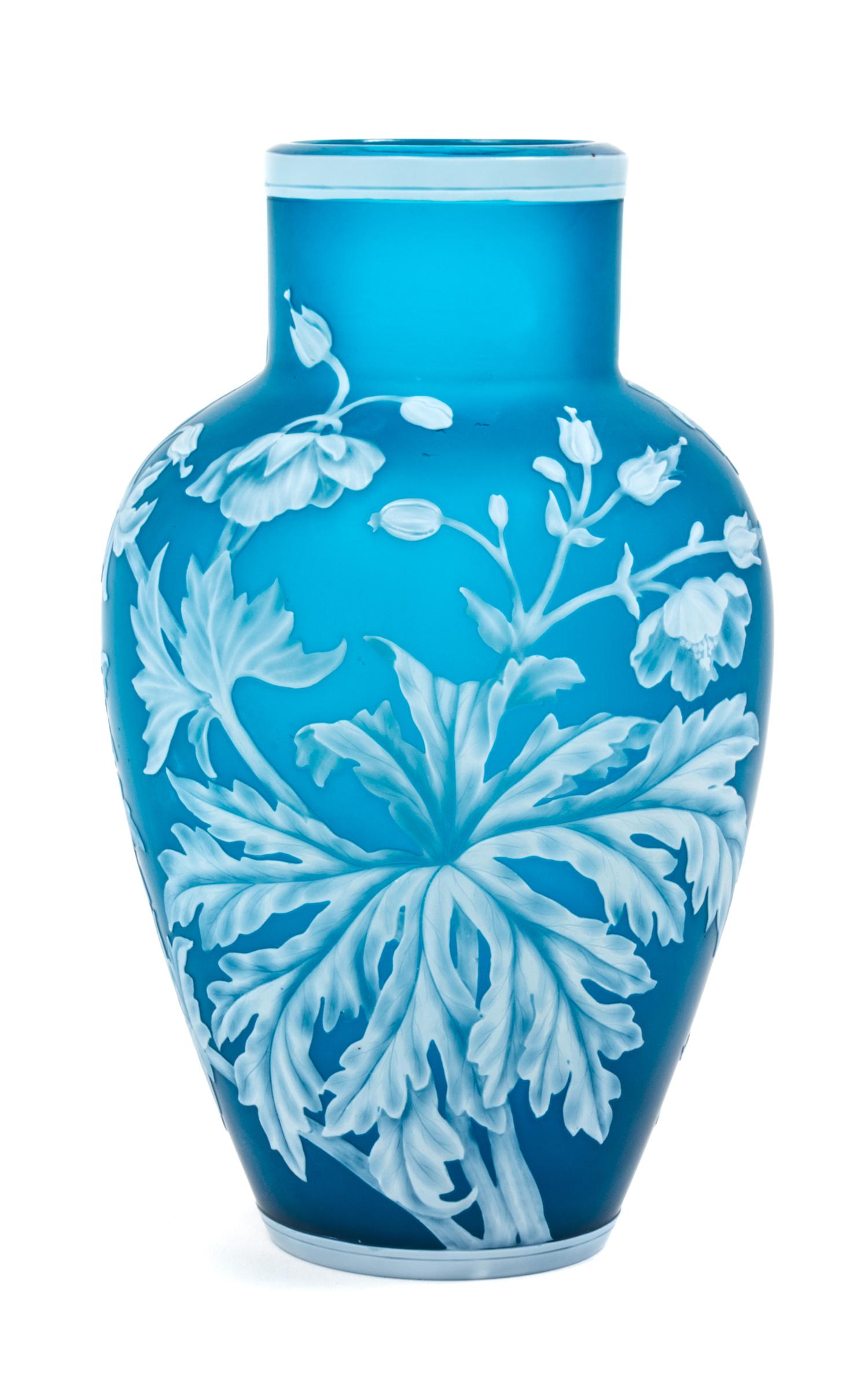 English, LATE 19TH CENTURY, a cameo glass vase, of ovoid form with floral decoration