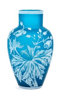 English, LATE 19TH CENTURY, a cameo glass vase, of ovoid form with floral decoration