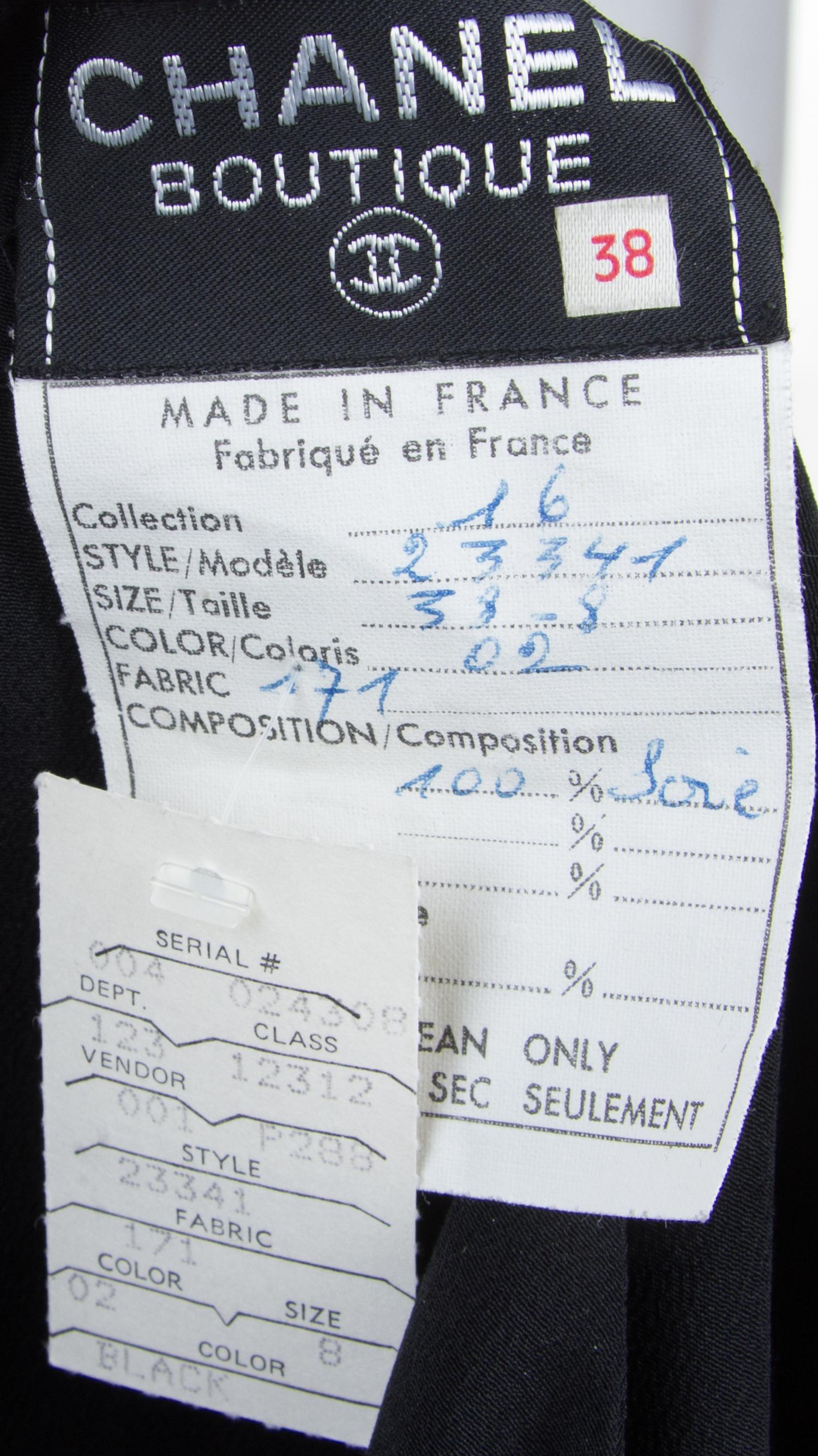 A Chanel Black Silk Dress, Size 38.
