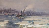 Boat in Icy Harbor