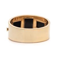 YELLOW GOLD AND ONYX BANGLE BRACELET
