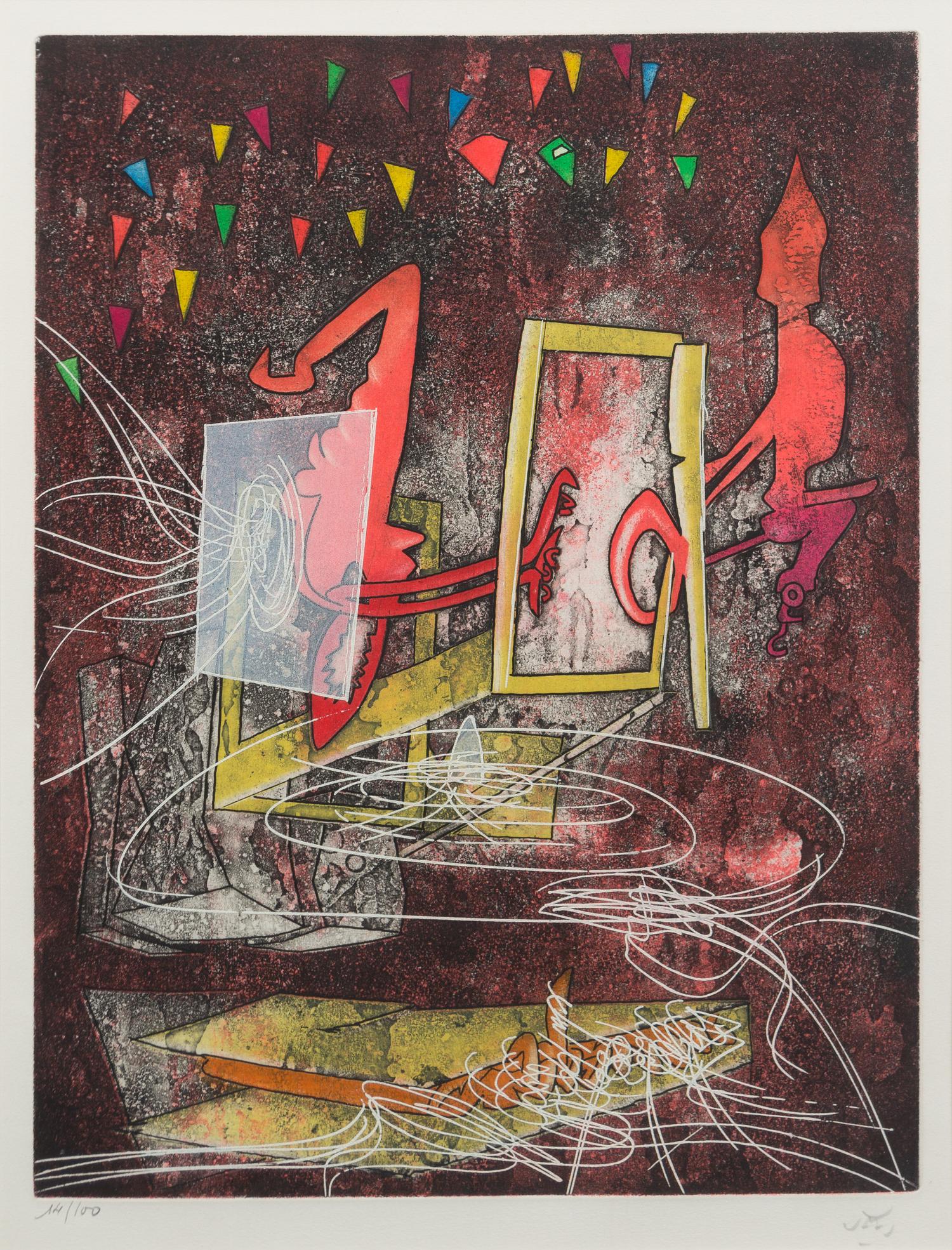Roberto Matta, (Chilean, 1911-2002), Une saison en enfer, 1978 (portfolio consisting of 9 of the original 10 aquatints)