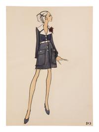 Four Issey Miyake for Geoffrey Beene Fashion Illustrations, Late 1960s