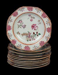 An Assembled Group of Chinese Export Famille Rose Porcelain Dishes