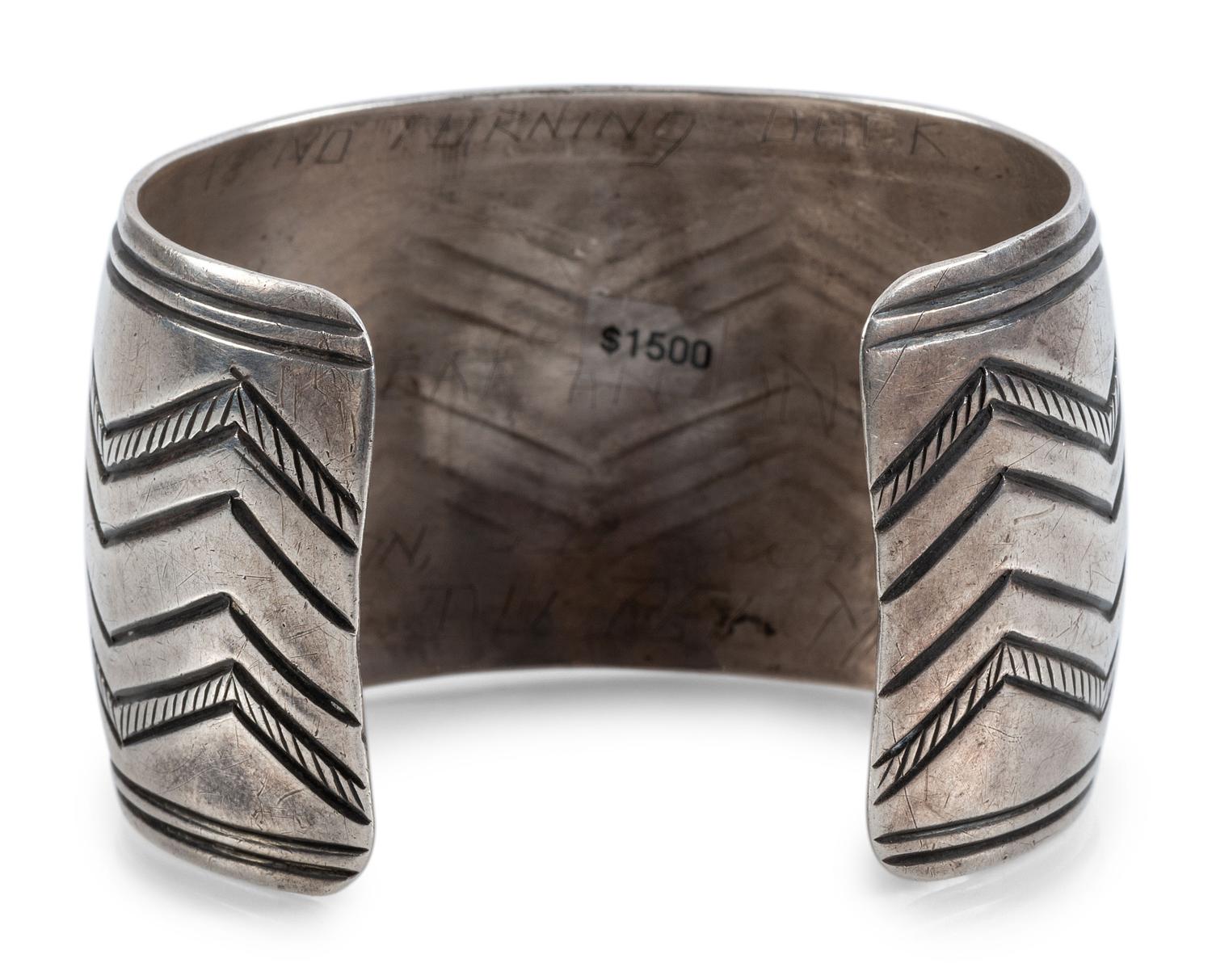 Chiseled Silver Cuff Bracelet