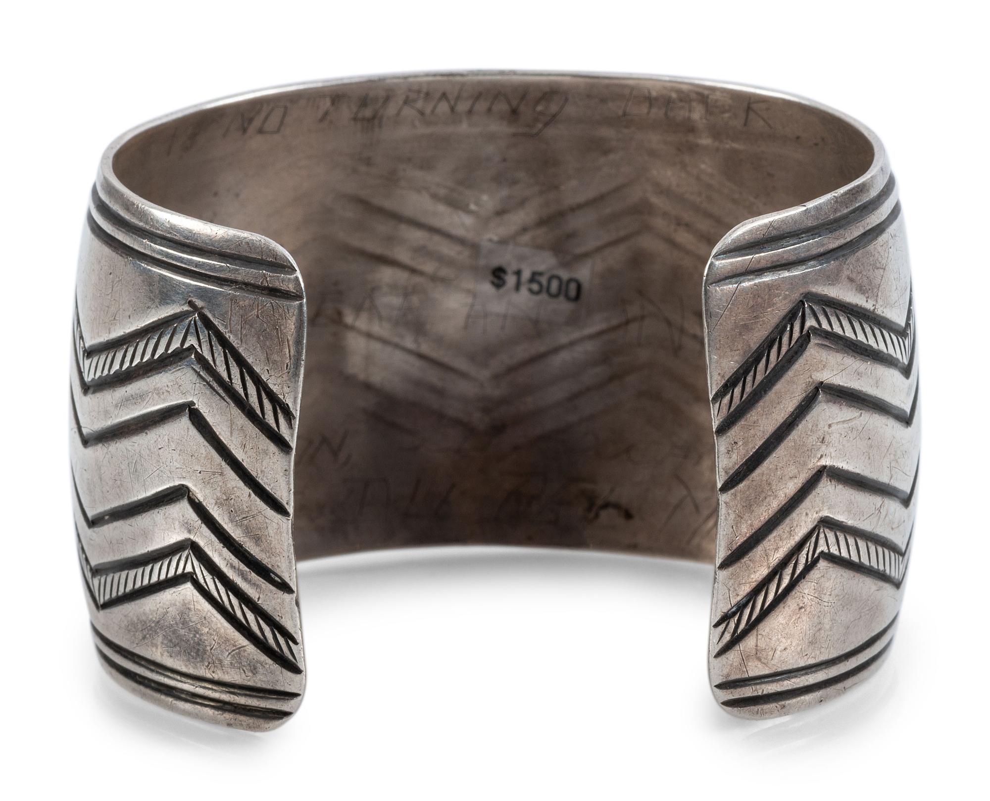 Chiseled Silver Cuff Bracelet