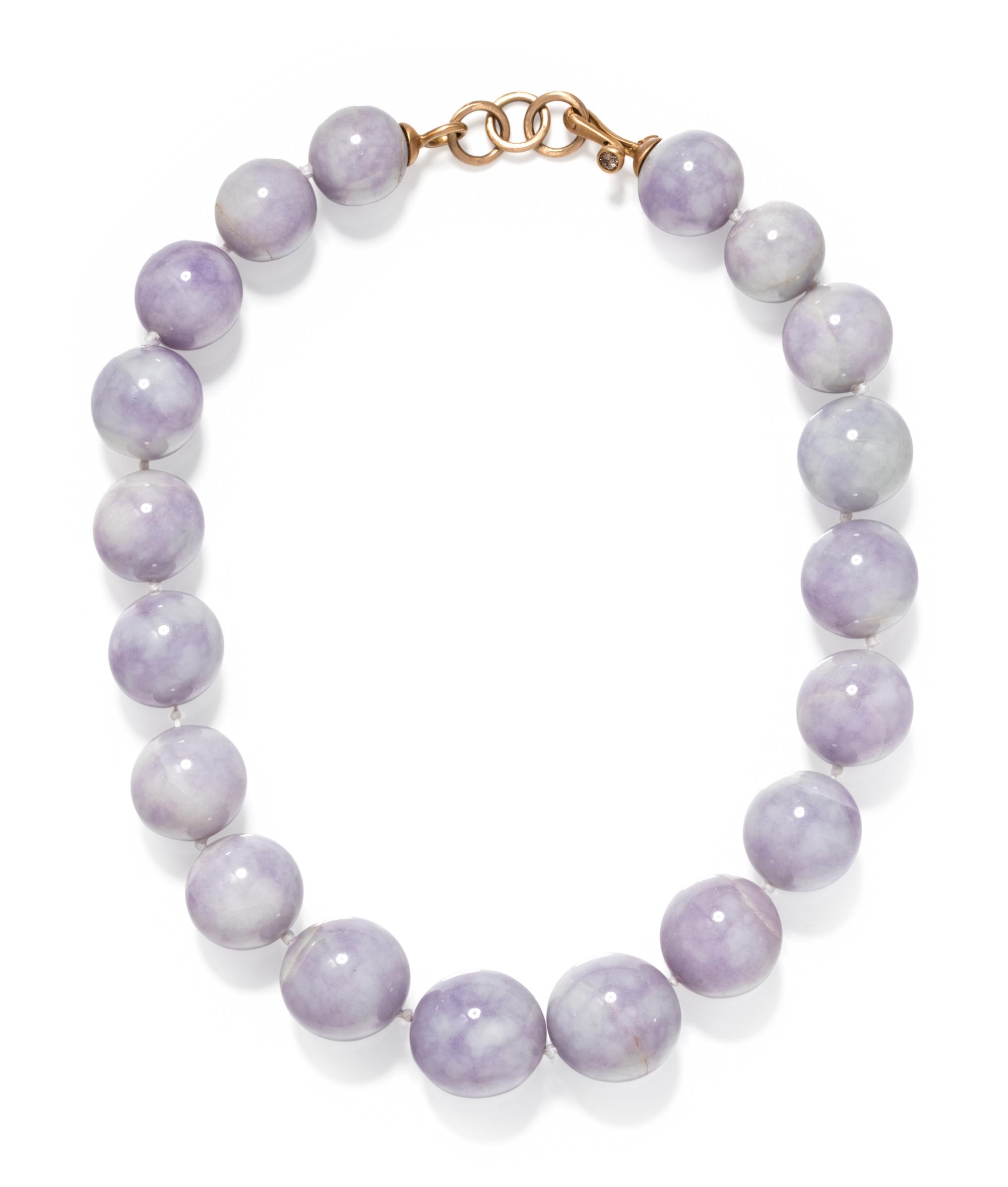 ANGELA PINTALDI, LAVENDER JADEITE BEAD NECKLACE