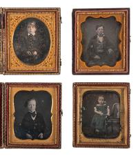 [EARLY PHOTOGRAPHY]. A group of 16 daguerreotype portraits of children, including: