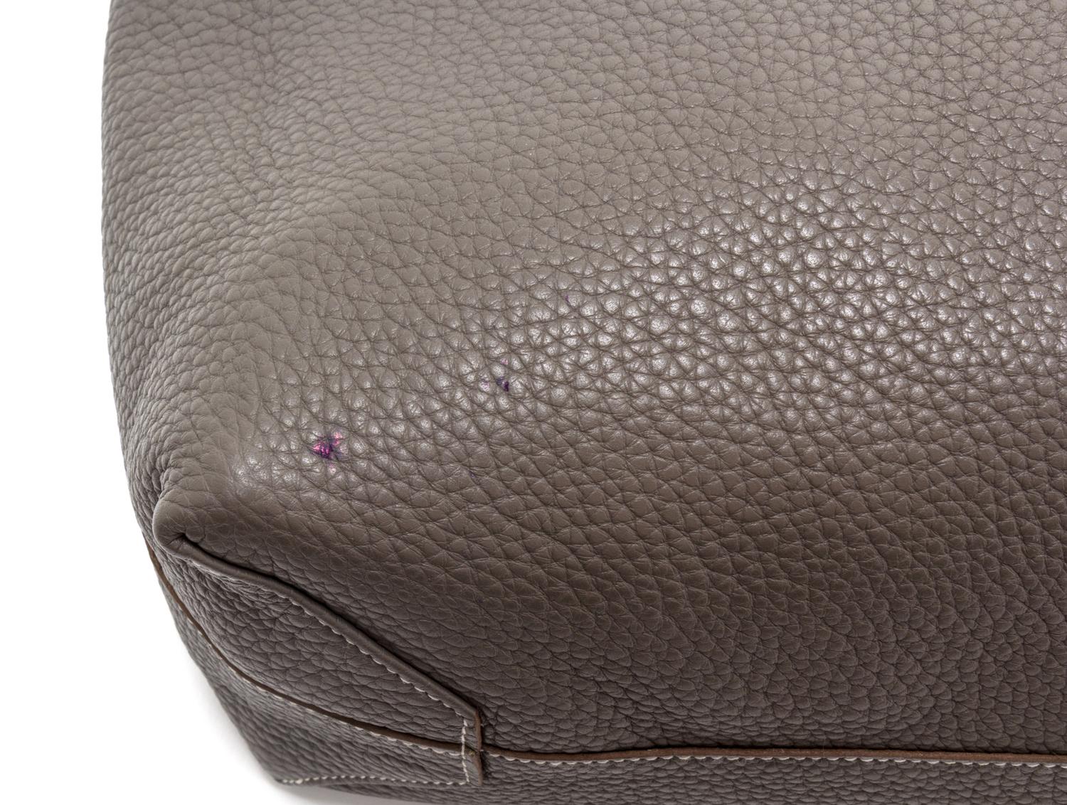 An Hermes Etoupe/Ebene 45cm Taurillon Clemence Double Sens Tote, 17.5" x 15.5" x 5".