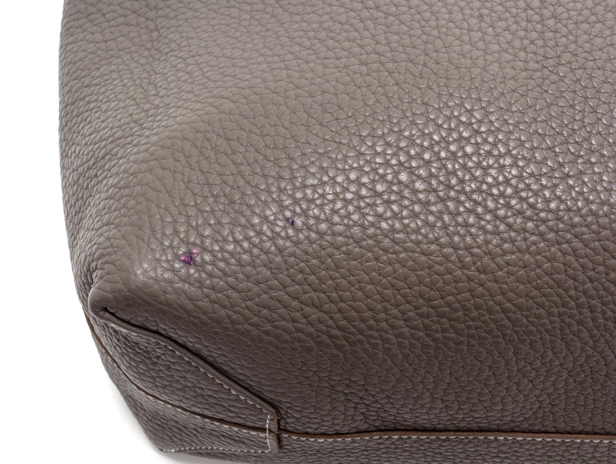 An Hermes Etoupe/Ebene 45cm Taurillon Clemence Double Sens Tote, 17.5" x 15.5" x 5".