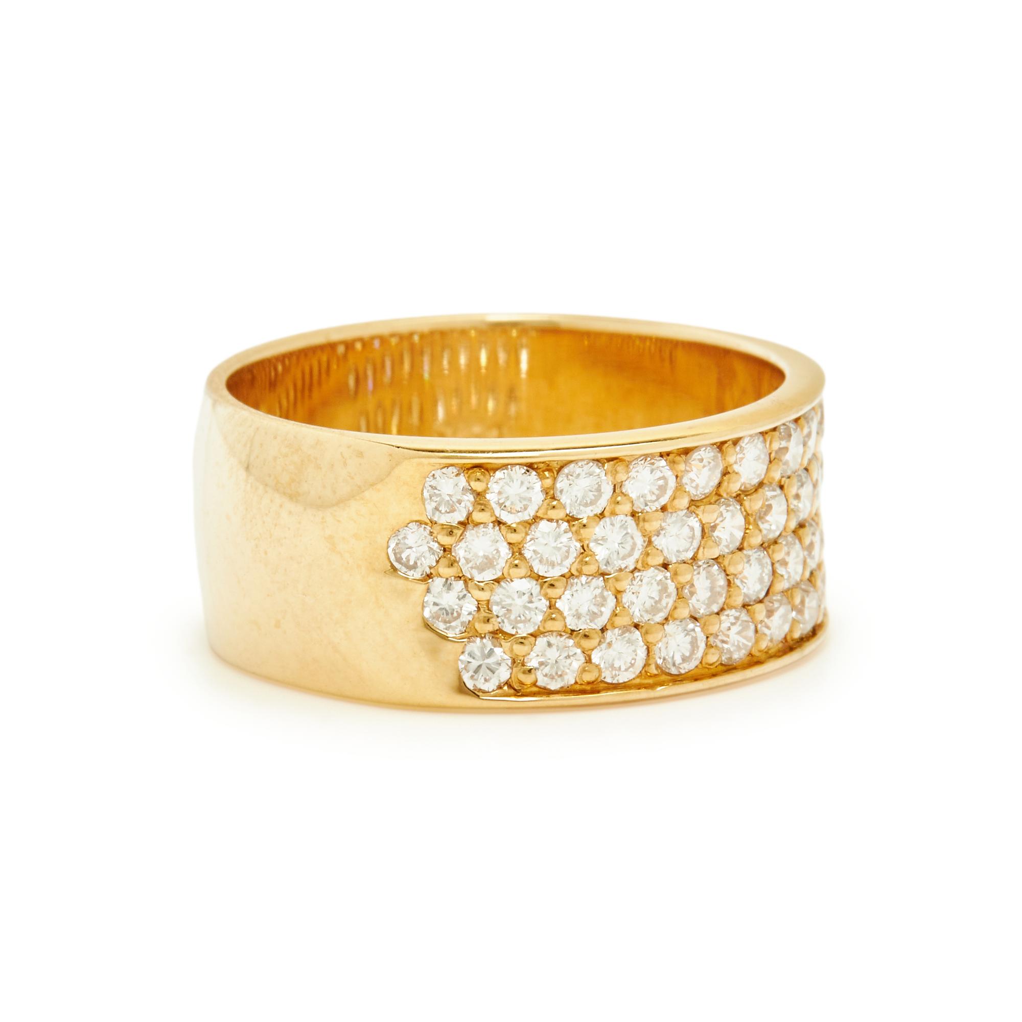 FRENCH, YELLOW GOLD AND DIAMOND BAND
