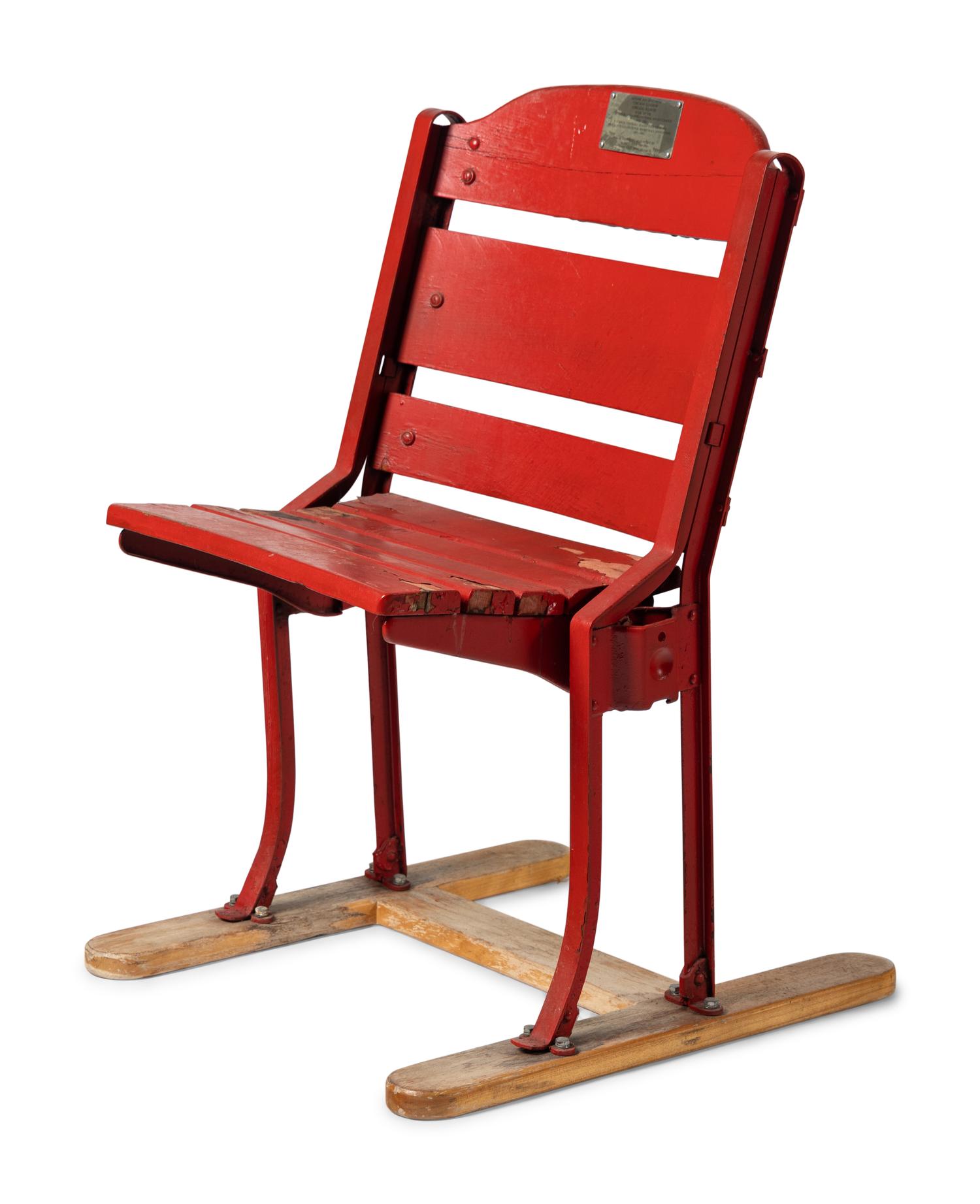 An Original Chicago Stadium Seat Chair From Michael Jordan Rookie Era,