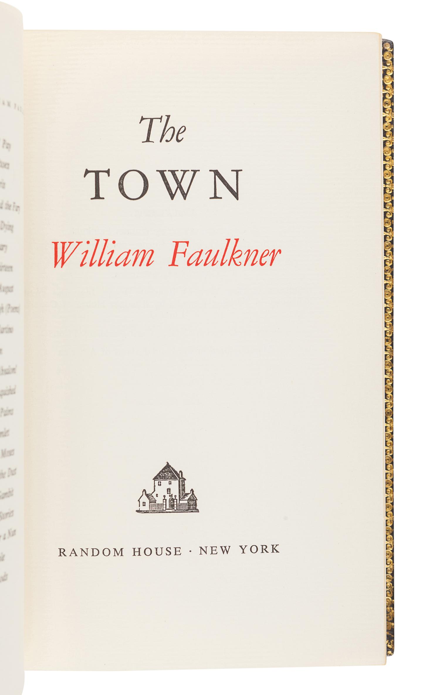 FAULKNER, William (1897-1962). Two works finely bound, comprising: