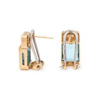 BLUE TOPAZ AND DIAMOND EARCLIPS