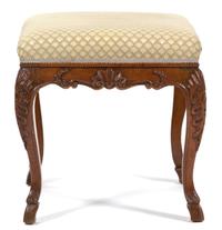 A Louis XV Style Upholstered Tabouret Height 18 x 17 1/2 x 17 1/2 inches. — 19TH CENTURY
