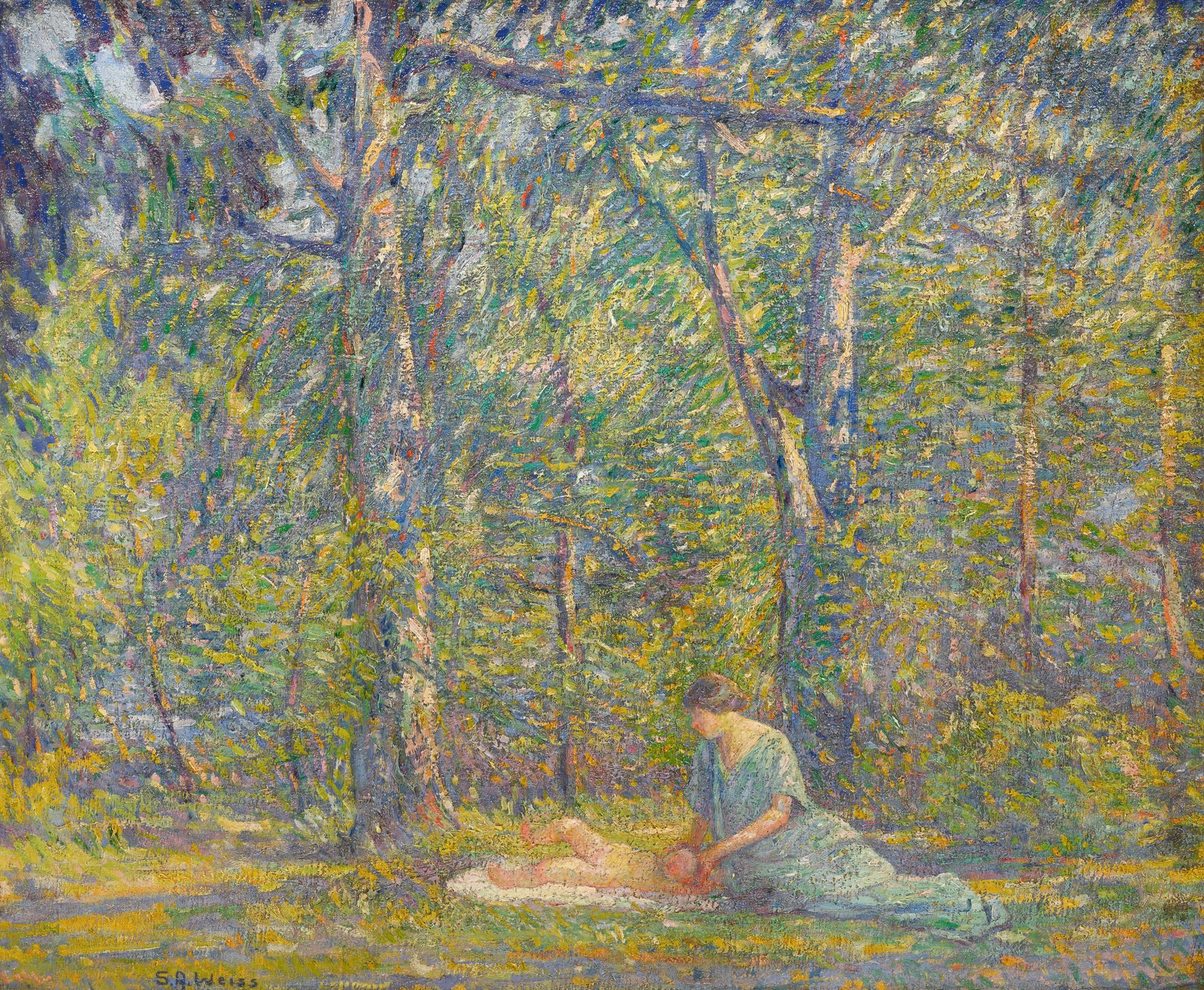 Mother and Child in Forest