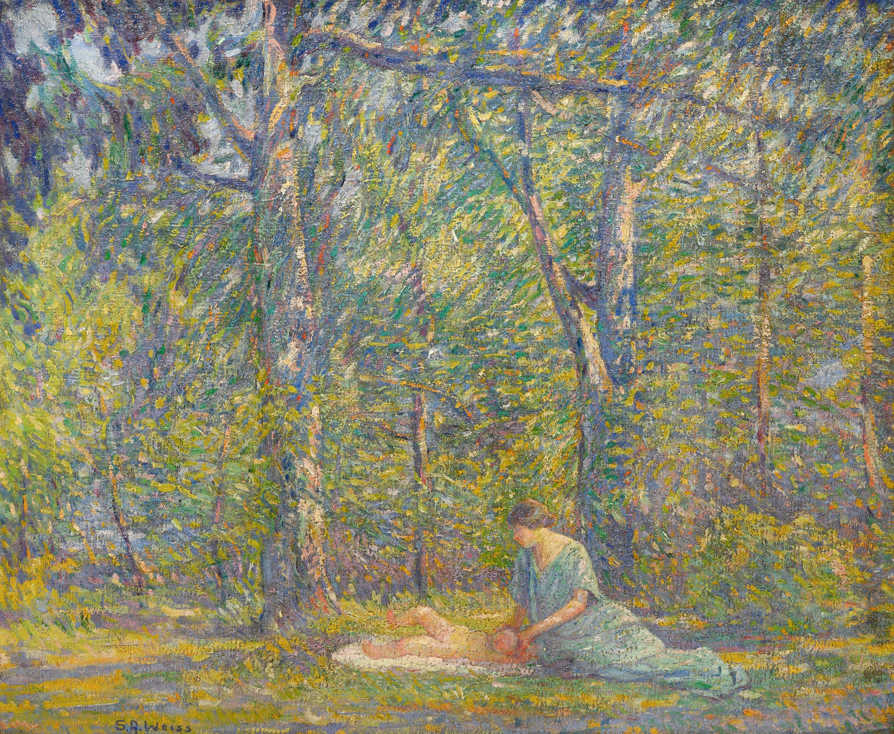 Mother and Child in Forest