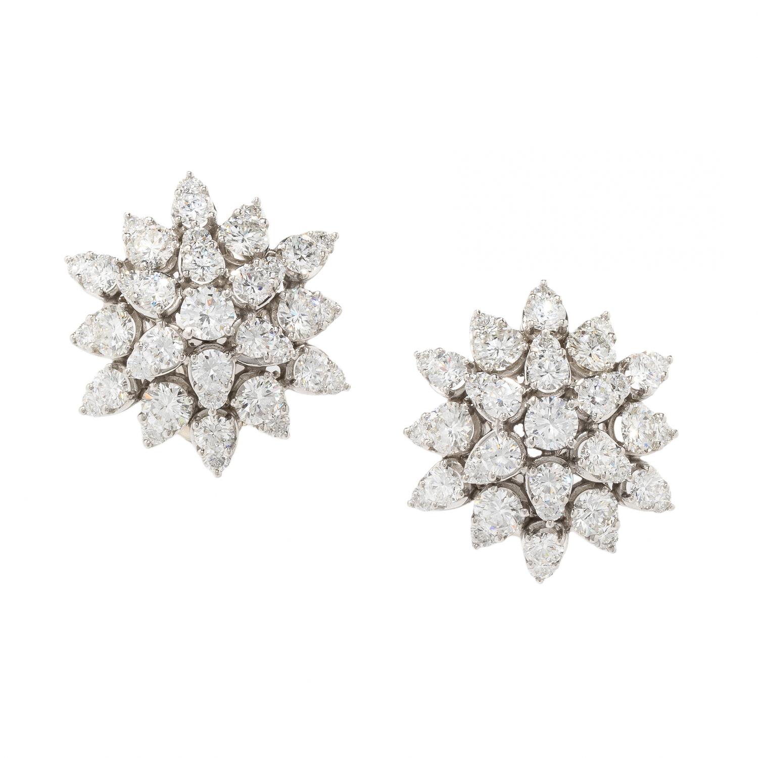 TIFFANY & CO., DIAMOND AND PLATINUM EARRINGS