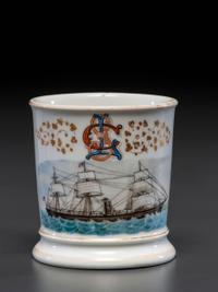 A Ship Captain's Porcelain Occupational Shaving Mug