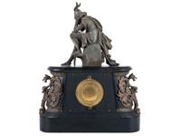 A Kroeber Saxonia Mantel Clock with Gladiator Figure