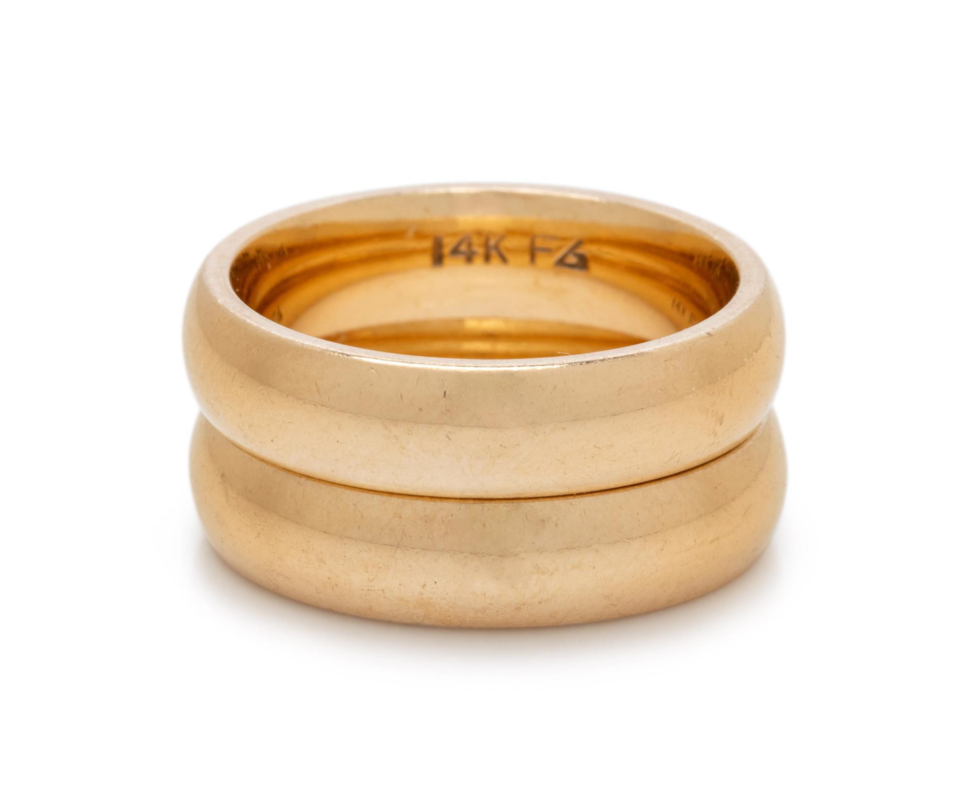 PAIR OF YELLOW GOLD BANDS