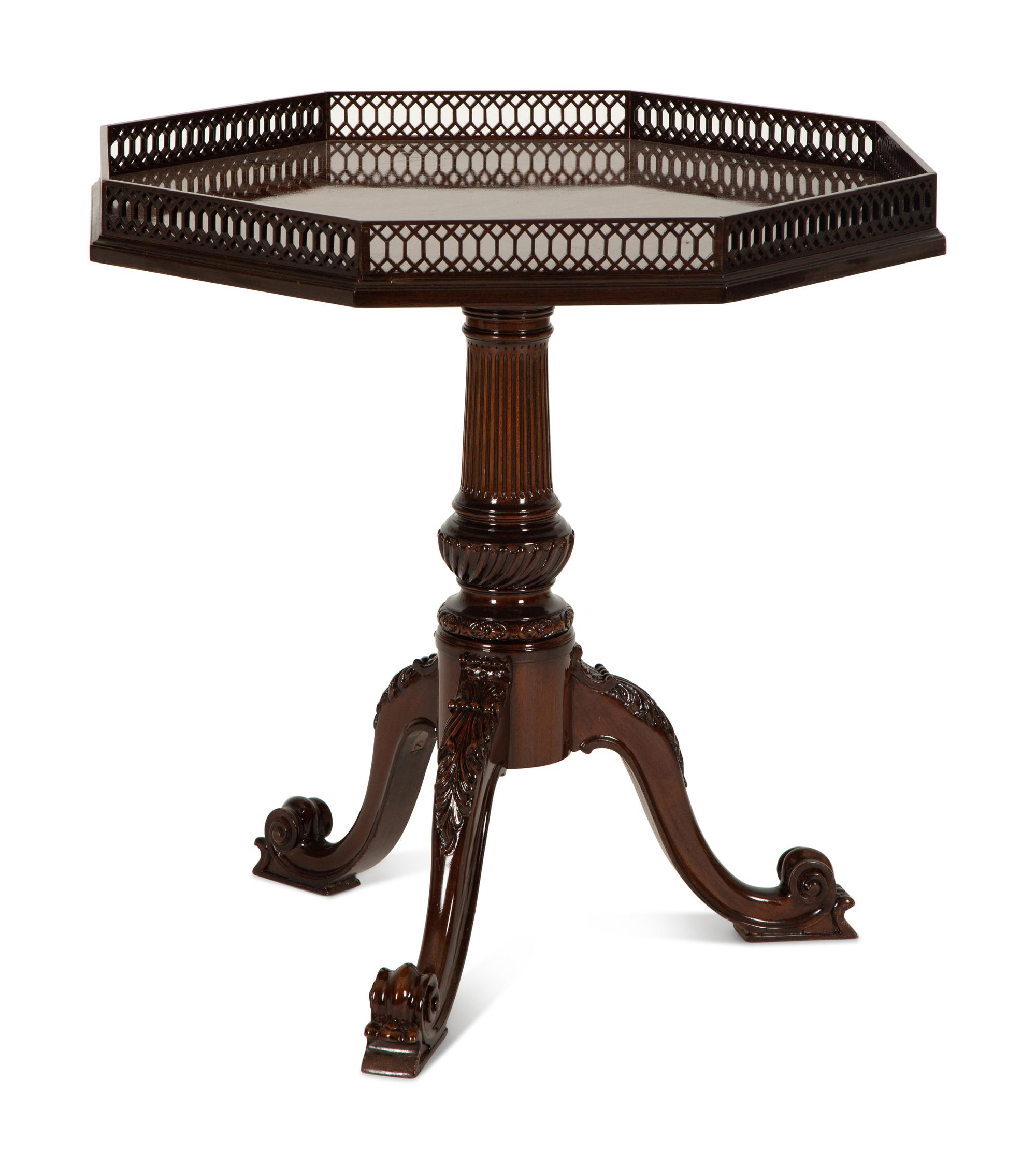 A George II Style Mahogany Octagonal Tea Table — 20th Century