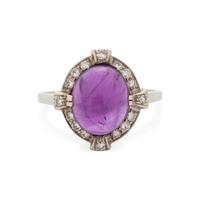 AMETHYST AND DIAMOND RING