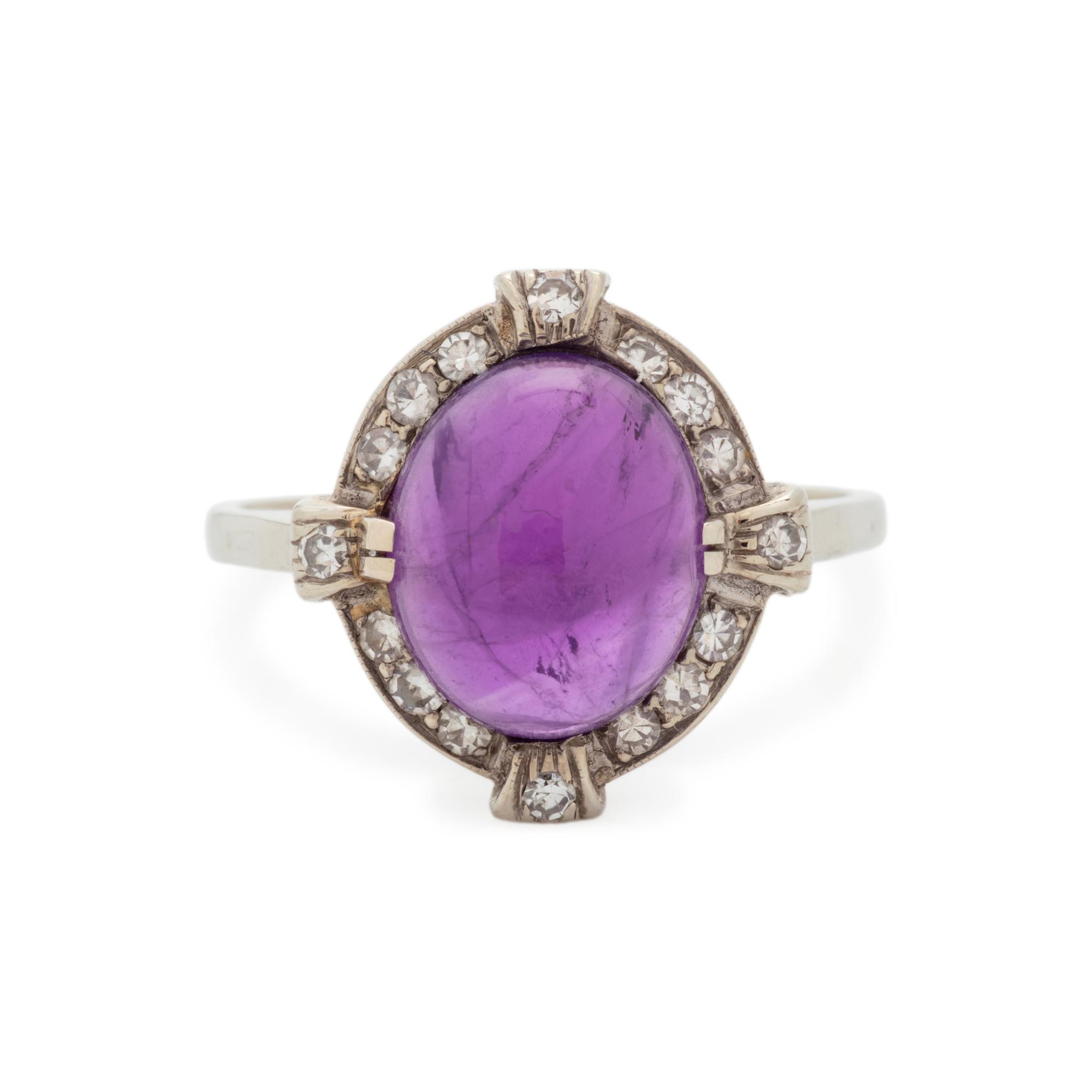 AMETHYST AND DIAMOND RING