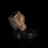 A Chinese gilded bronze feline head fitting 铜鎏金兽首 Warring States/Han dynasty ????