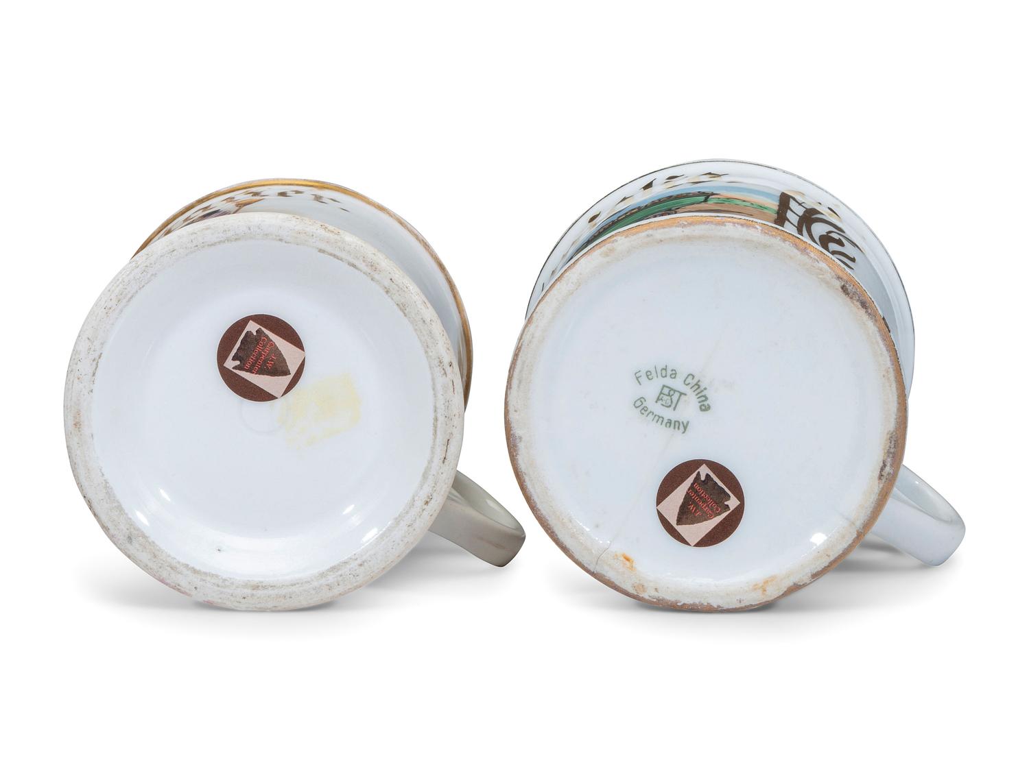 Two Porcelain Occupational Shaving Mugs