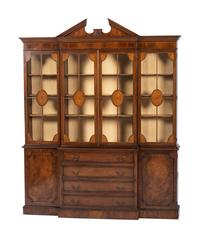 A George III Style Mahogany Breakfront Bookcase