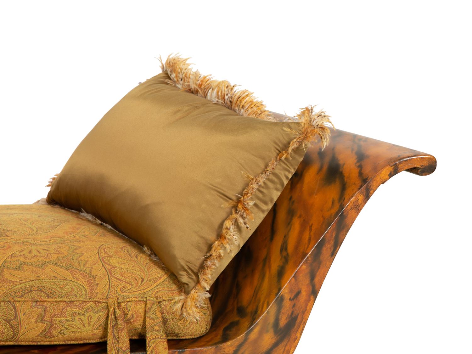 An Empire Style Faux-Painted Chaise Longue