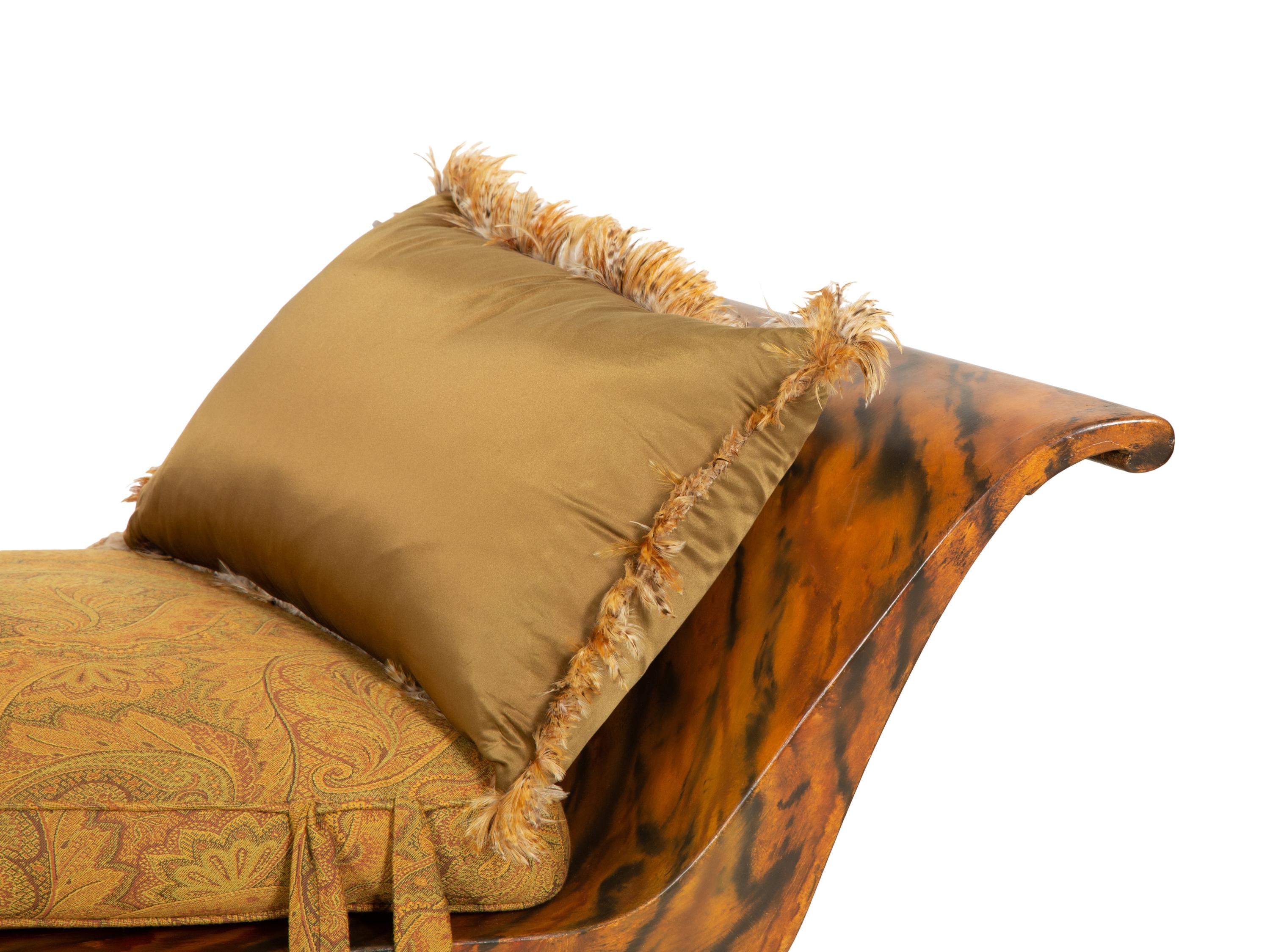 An Empire Style Faux-Painted Chaise Longue