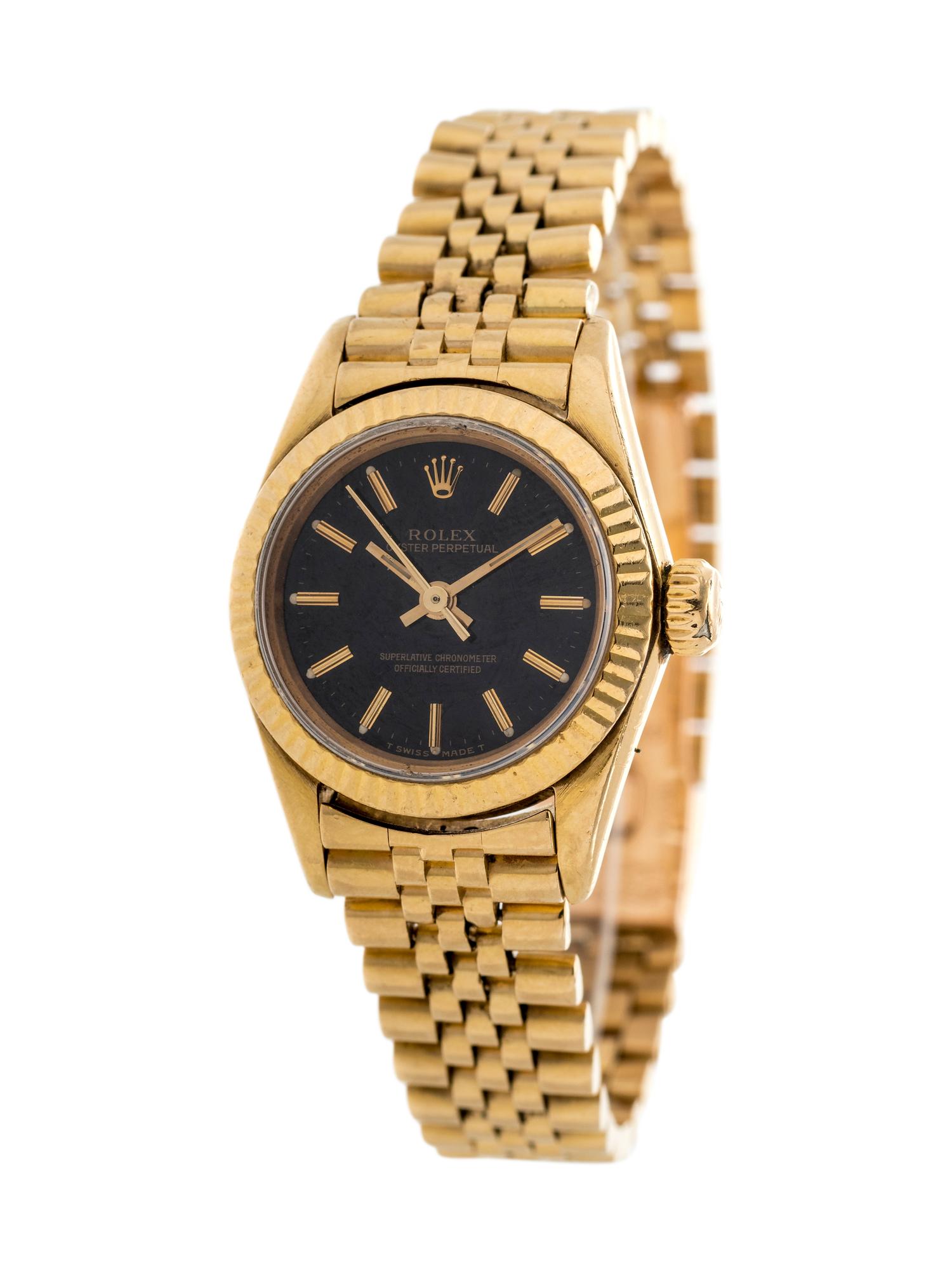 ROLEX, 18K YELLOW GOLD REF 67198 'OYSTER PERPETUAL' WRISTWATCH, CIRCA 1993