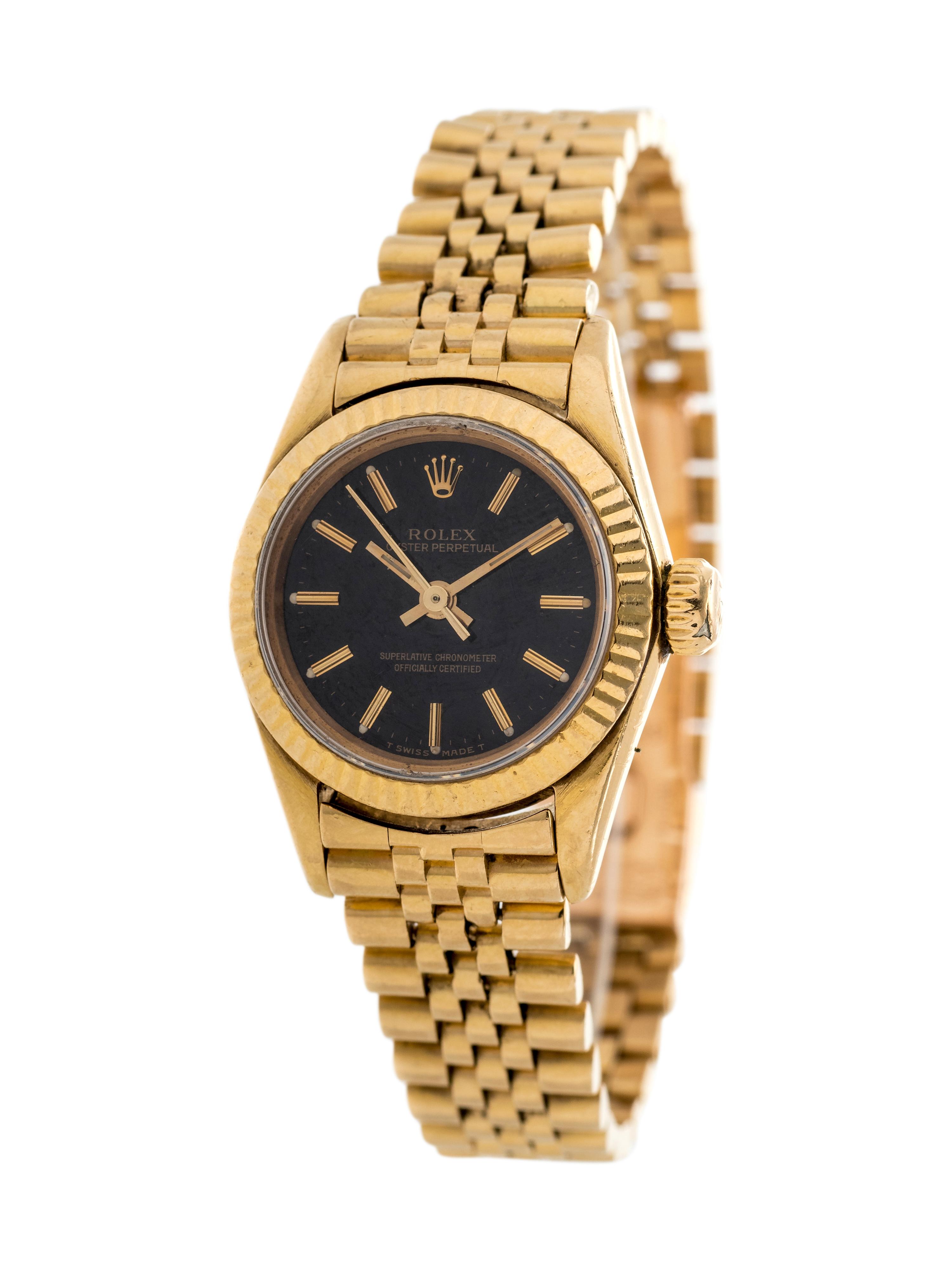 ROLEX, 18K YELLOW GOLD REF 67198 'OYSTER PERPETUAL' WRISTWATCH, CIRCA 1993