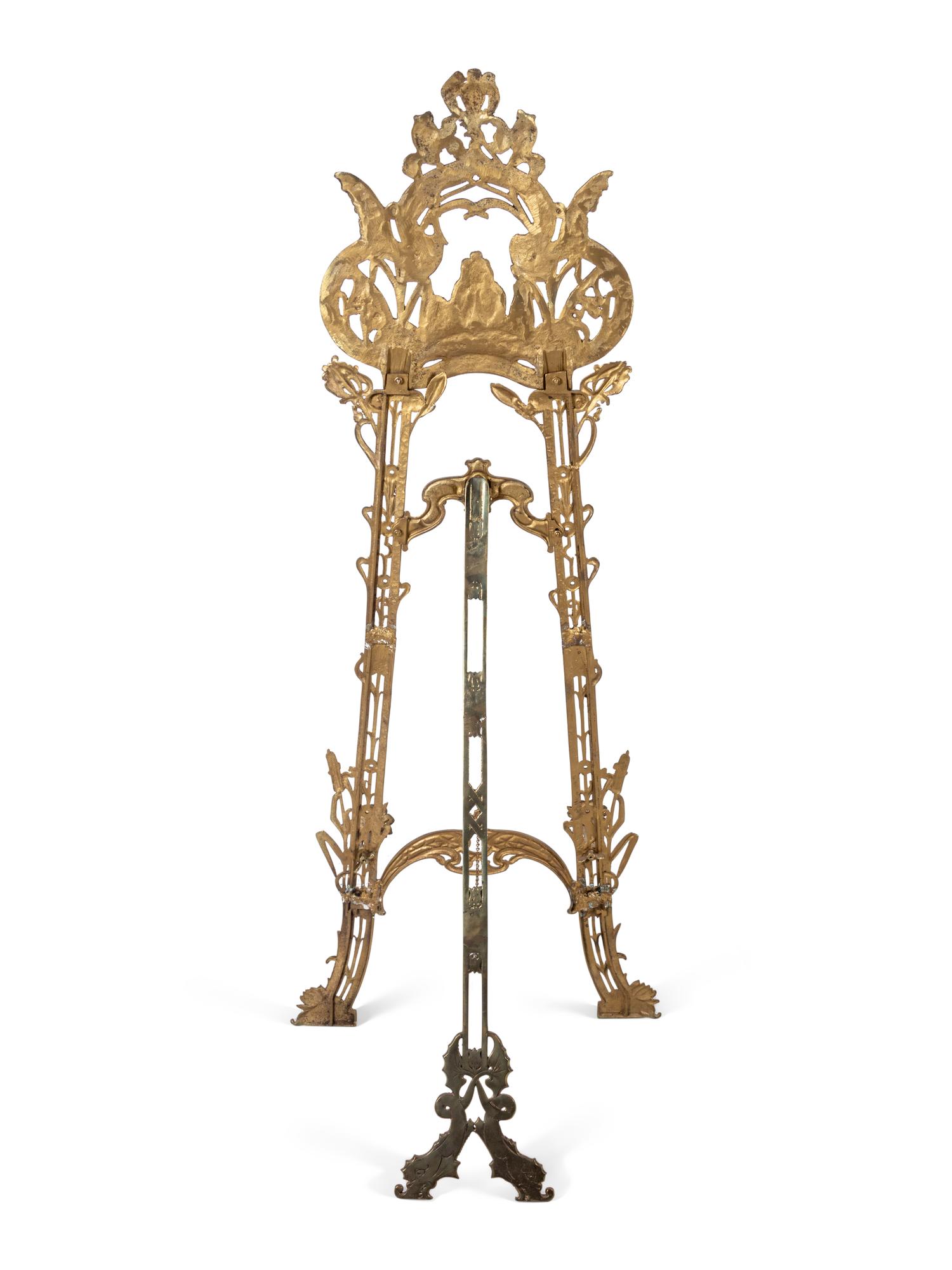 A Continental Gilt Bronze Easel