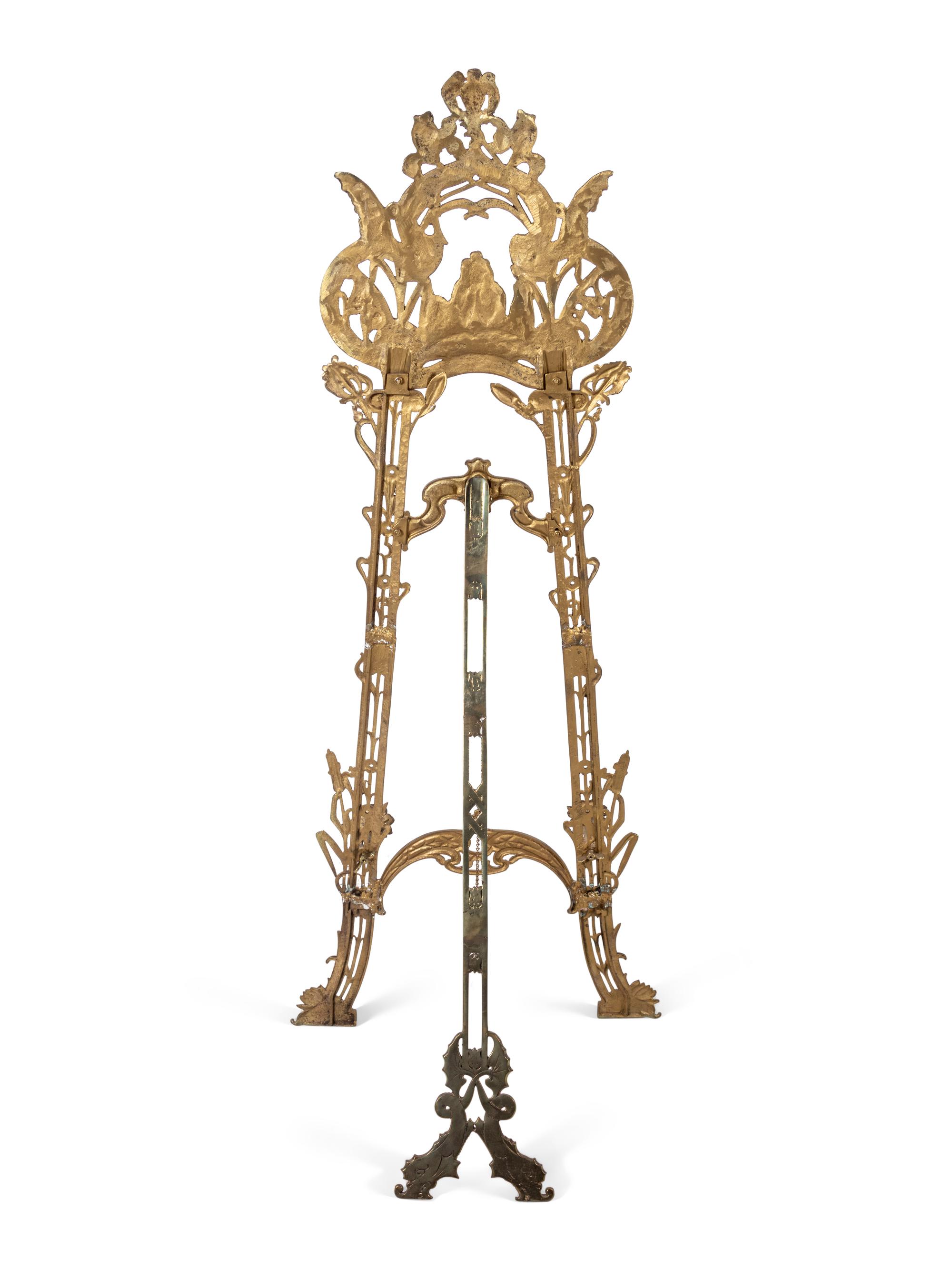 A Continental Gilt Bronze Easel
