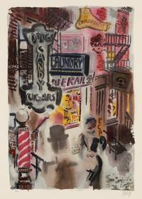 George Grosz (German, 1893-1959) — Bagdad-on-the-Subway: A Portfolio of Six Signed Water-Colors Depicting O'Henry's New York , 1935