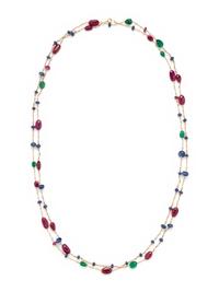 MULTIGEM AND CULTURED PEARL NECKLACE