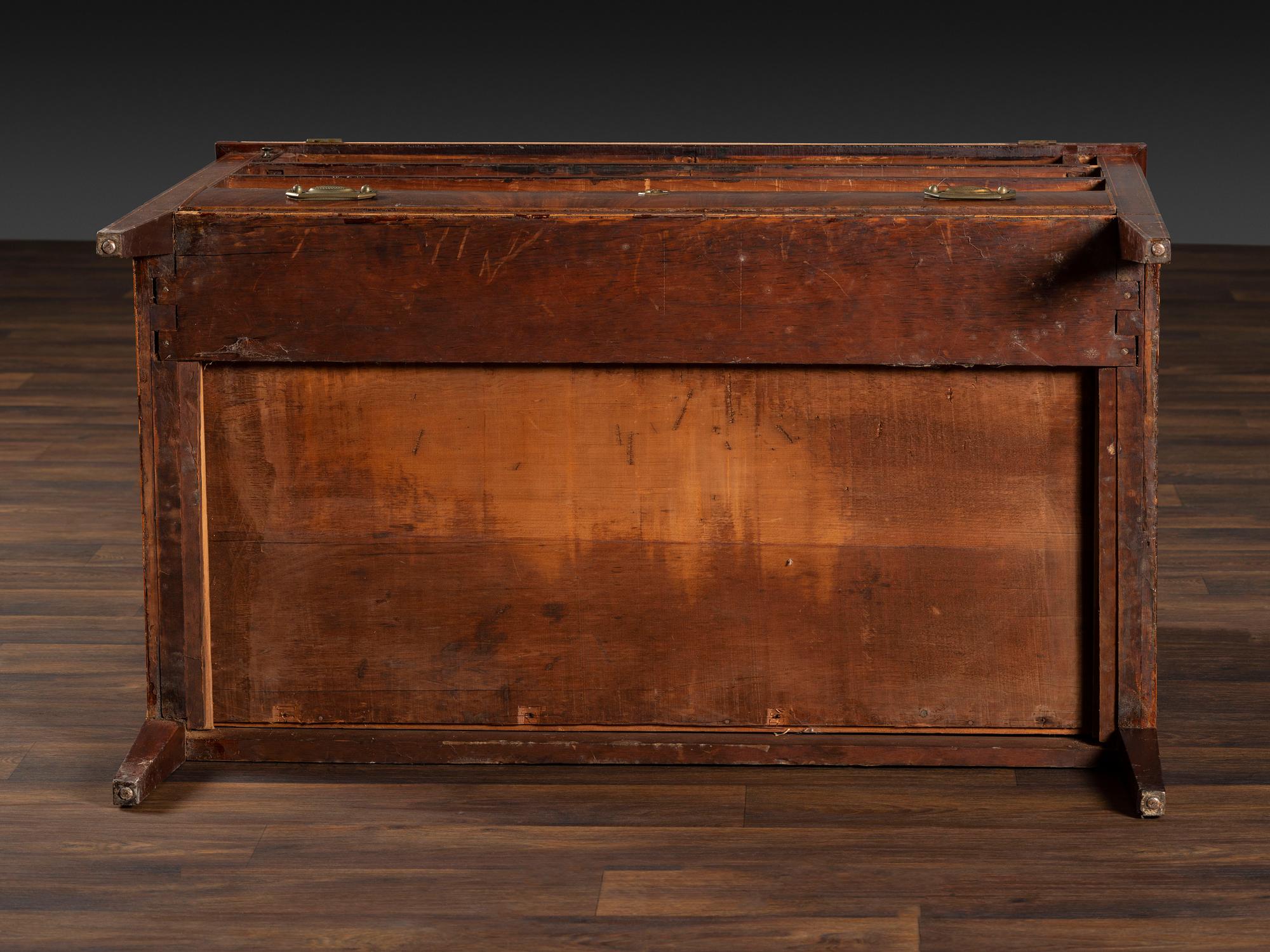 A Federal Inlaid Mahogany Secretary Bookcase