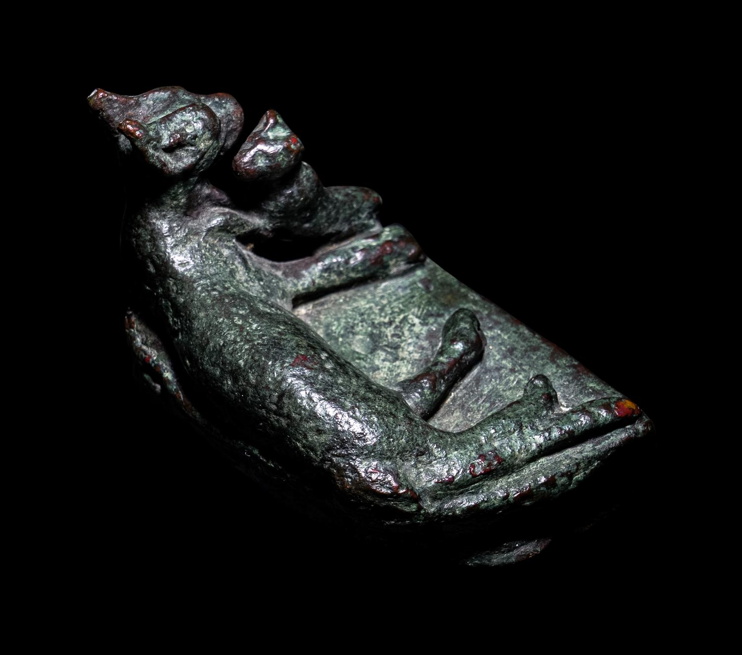 An Egyptian Bronze Cat with Kitten